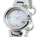  Shop Authentic Gucci Guccissima Diamonds Mother of Pearl Dial Silver Steel Strap Watch For Women - YA134504 - Luxxuri