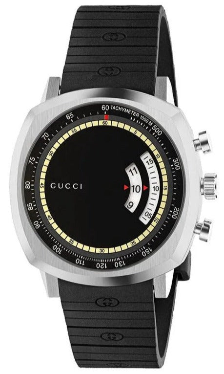  Shop Authentic Gucci Grip Chronograph Black Dial Black Rubber Strap Watch For Men - YA157301 - Luxxuri
