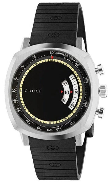  Shop Authentic Gucci Grip Chronograph Black Dial Black Rubber Strap Watch For Men - YA157301 - Luxxuri
