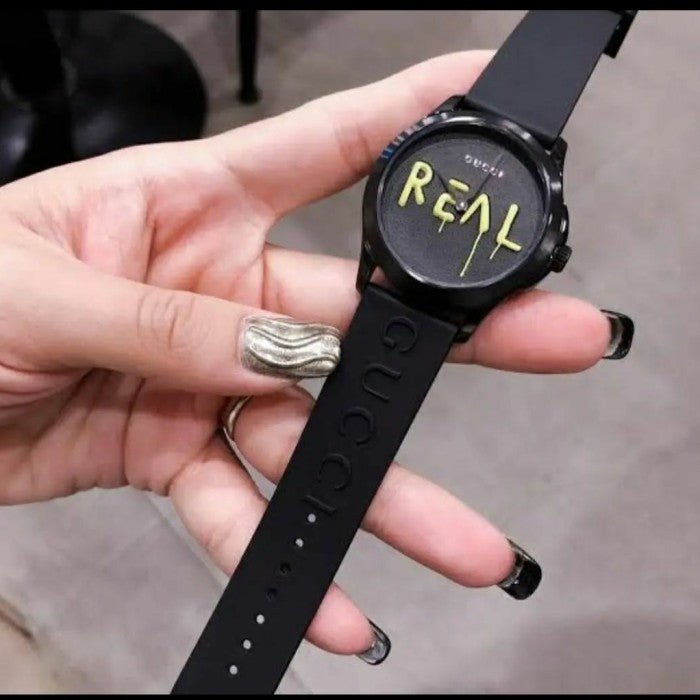  Shop Authentic Gucci G Timeless Ghost Black Dial Black Rubber Strap Unisex Watch - YA1264017 - Luxxuri