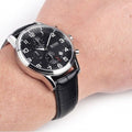  Shop Authentic Hugo Boss Aeroliner Chronograph Black Dial Black Leather Strap Watch For Men - 1512448 - Luxxuri