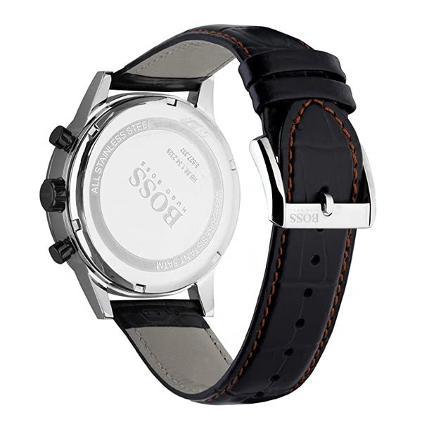  Shop Authentic Hugo Boss Aeroliner Black Dial Black Leather Strap Watch for Men - 1512631 - Luxxuri