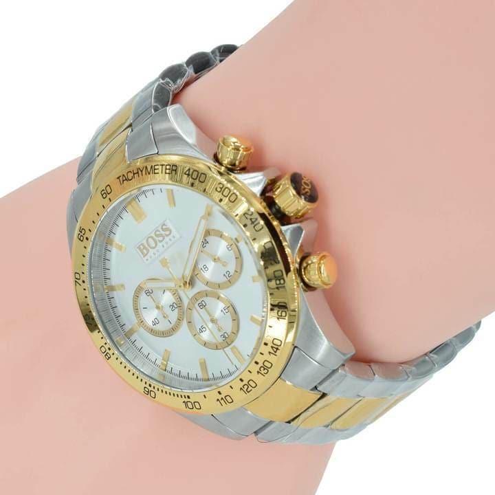  Shop Authentic Hugo Boss Ikon Chronograph Silver Dial Two Tone Steel Strap Watch for Men - 1512960 - Luxxuri