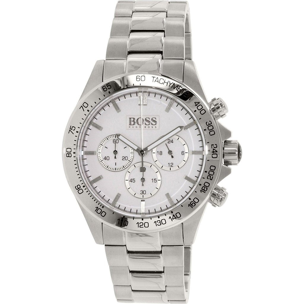  Shop Authentic Hugo Boss Ikon Chronograph White Dial Silver Steel Strap Watch for Men - 1512962 - Luxxuri