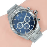  Shop Authentic Hugo Boss Ikon Blue Dial Silver Steel Strap Watch for Men - 1512963 - Luxxuri