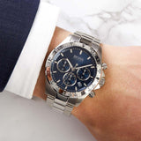  Shop Authentic Hugo Boss Ikon Blue Dial Silver Steel Strap Watch for Men - 1512963 - Luxxuri