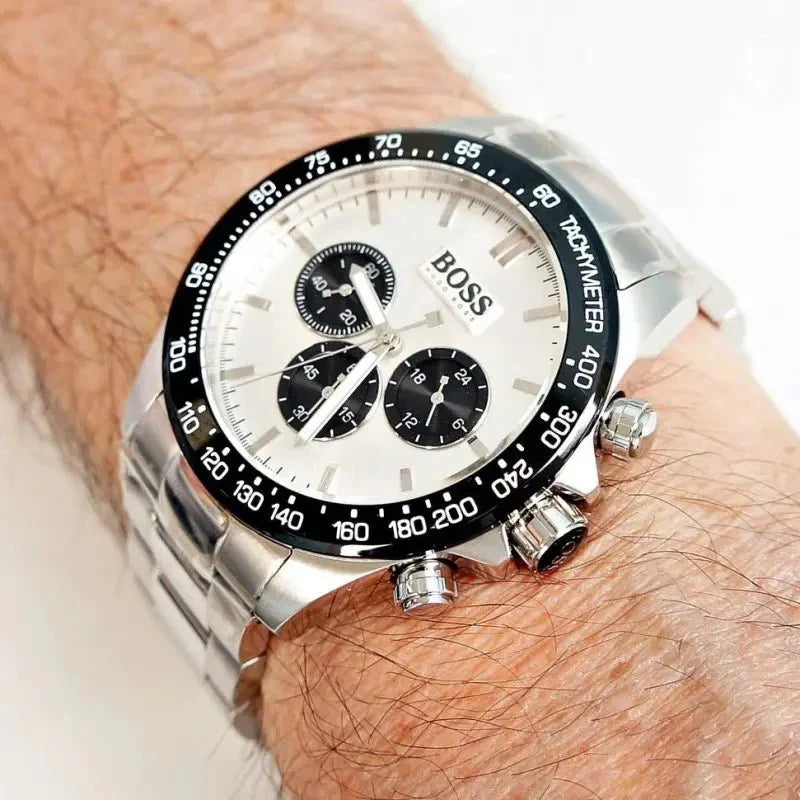  Shop Authentic Hugo Boss Ikon White Dial Silver Steel Strap Watch for Men - 1512964 - Luxxuri