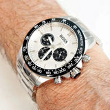  Shop Authentic Hugo Boss Ikon White Dial Silver Steel Strap Watch for Men - 1512964 - Luxxuri