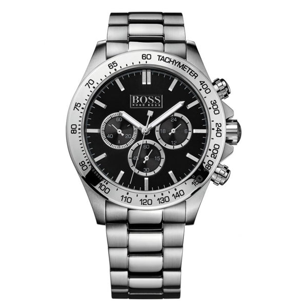  Shop Authentic Hugo Boss Ikon Black Dial Silver Steel Strap Watch for Men - 1512965 - Luxxuri