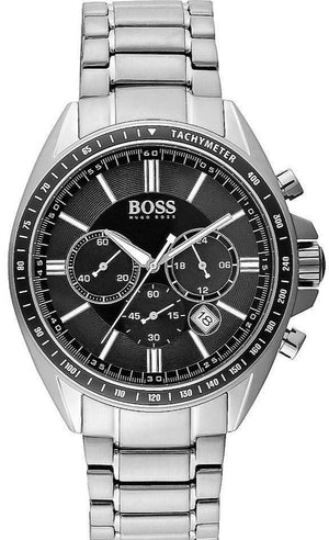  Shop Authentic Hugo Boss Driver Chronograph Black Dial Silver Steel Strap Watch For Men - 1513080 - Luxxuri