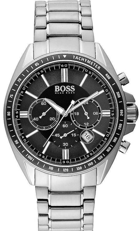  Shop Authentic Hugo Boss Driver Chronograph Black Dial Silver Steel Strap Watch For Men - 1513080 - Luxxuri