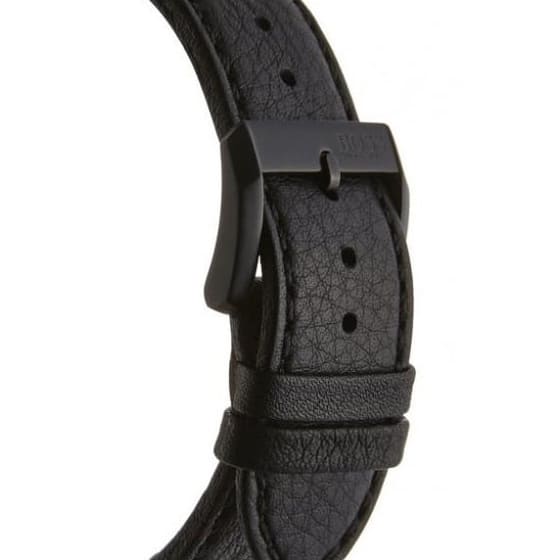  Shop Authentic Hugo Boss Aeroliner Black Dial Black Leather Strap Watch For Men - 1513083 - Luxxuri