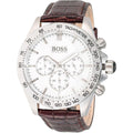  Shop Authentic Hugo Boss Ikon White Dial Brown Leather Strap Watch for Men - 1513175 - Luxxuri