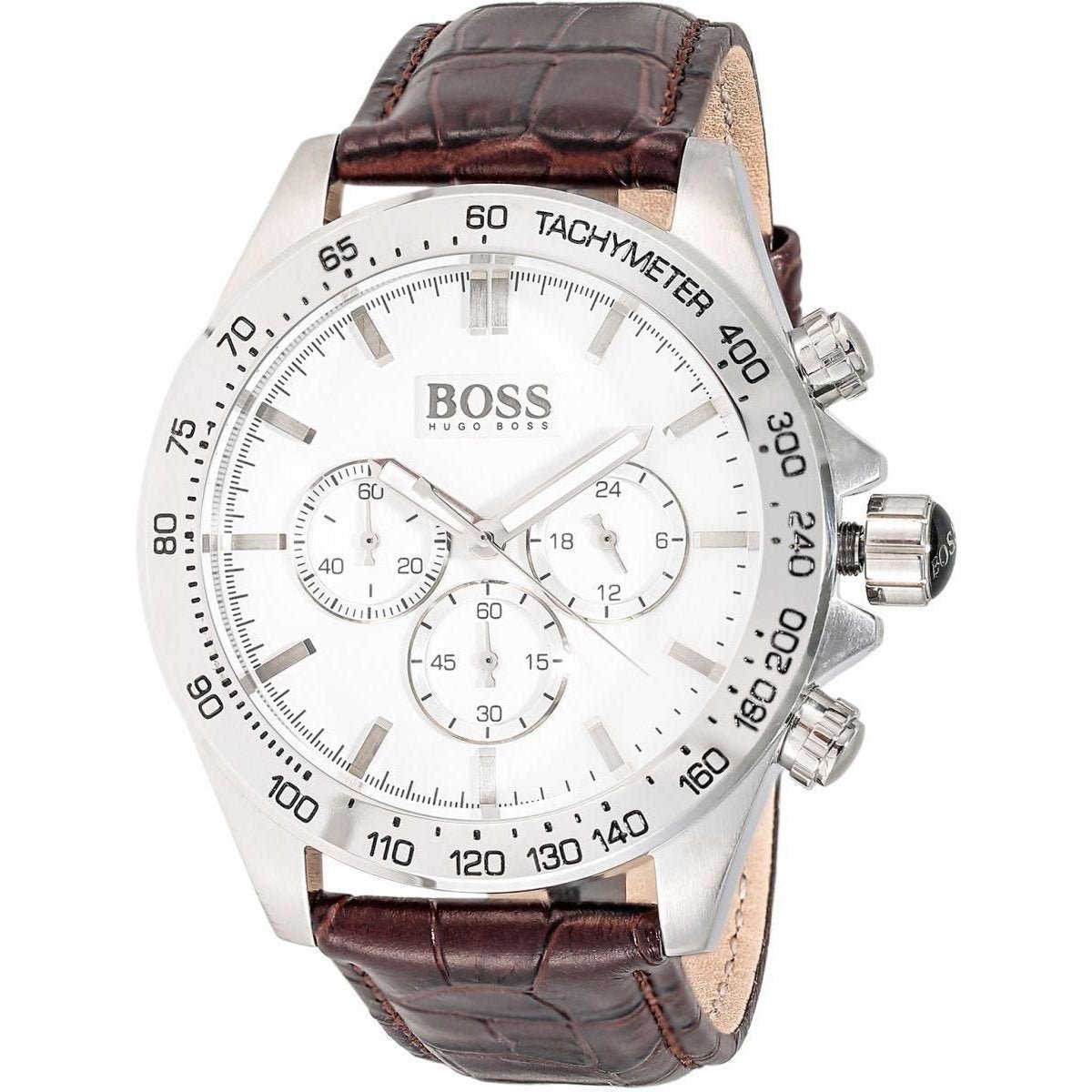  Shop Authentic Hugo Boss Ikon White Dial Brown Leather Strap Watch for Men - 1513175 - Luxxuri