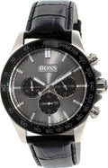  Shop Authentic Hugo Boss Ikon Grey Dial Black Leather Strap Watch for Men - 1513177 - Luxxuri