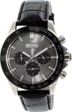  Shop Authentic Hugo Boss Ikon Grey Dial Black Leather Strap Watch for Men - 1513177 - Luxxuri