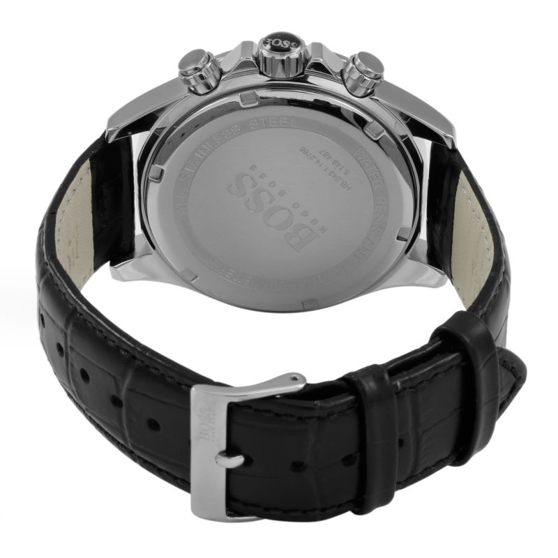  Shop Authentic Hugo Boss Ikon Black Dial Black Leather Strap Watch for Men - 1513178 - Luxxuri
