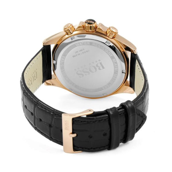  Shop Authentic Hugo Boss Ikon Black Dial Black Leather Strap Watch for Men - 1513179 - Luxxuri