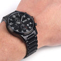  Shop Authentic Hugo Boss Chronograph Black Dial Black Steel Strap Watch for Men - 1513180 - Luxxuri