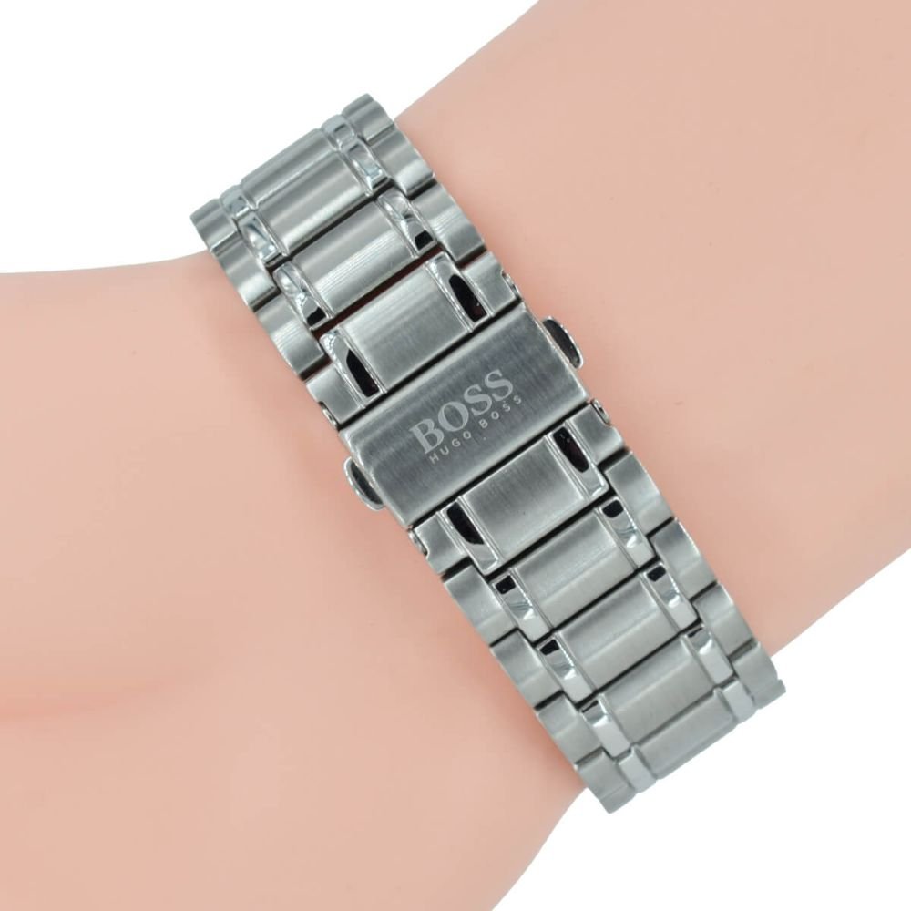  Shop Authentic Hugo Boss Aeroliner Black Dial Silver Steel Strap Watch for Men - 1513181 - Luxxuri