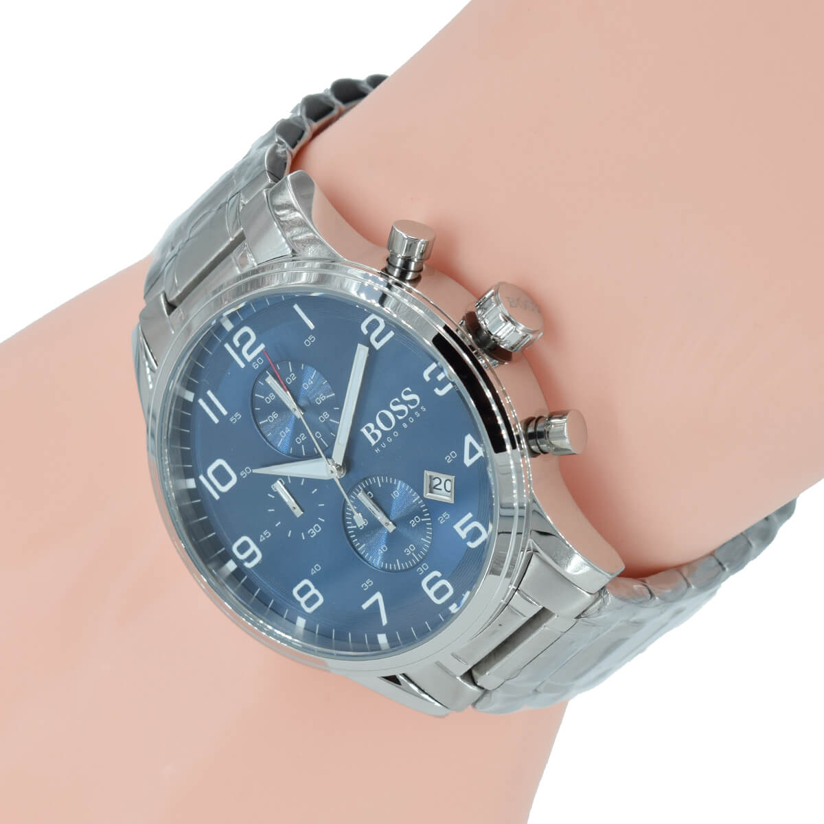  Shop Authentic Hugo Boss Aeroliner Blue Dial Silver Steel Strap Watch for Men - 1513183 - Luxxuri