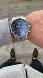  Shop Authentic Hugo Boss View Chronograph Blue Dial Silver Steel Strap Watch For Men - 1513989 - Luxxuri