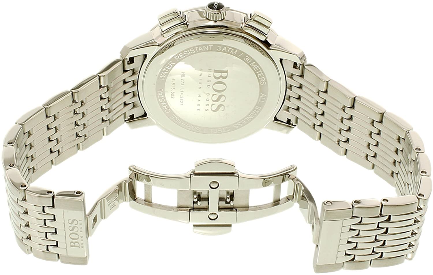  Shop Authentic Hugo Boss Associate Black Dial Silver Steel Strap Watch for Men - 1513267 - Luxxuri