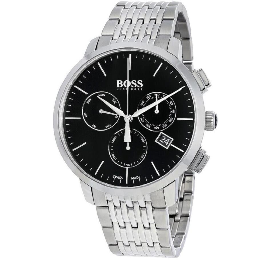  Shop Authentic Hugo Boss Associate Black Dial Silver Steel Strap Watch for Men - 1513267 - Luxxuri