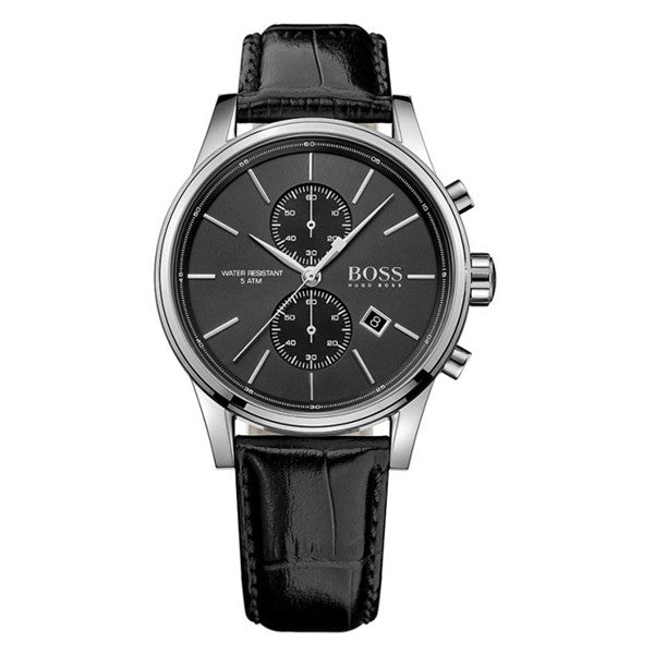  Shop Authentic Hugo Boss Jet Black Dial Black Leather Strap Watch for Men - 1513279 - Luxxuri