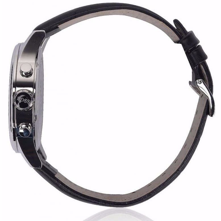  Shop Authentic Hugo Boss Jet Black Dial Black Leather Strap Watch for Men - 1513279 - Luxxuri