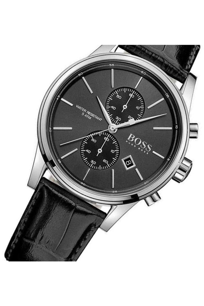  Shop Authentic Hugo Boss Jet Black Dial Black Leather Strap Watch for Men - 1513279 - Luxxuri