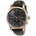  Shop Authentic Hugo Boss Jet Grey Dial Brown Leather Strap Watch for Men - 1513281 - Luxxuri