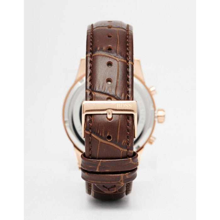  Shop Authentic Hugo Boss Jet Grey Dial Brown Leather Strap Watch for Men - 1513281 - Luxxuri