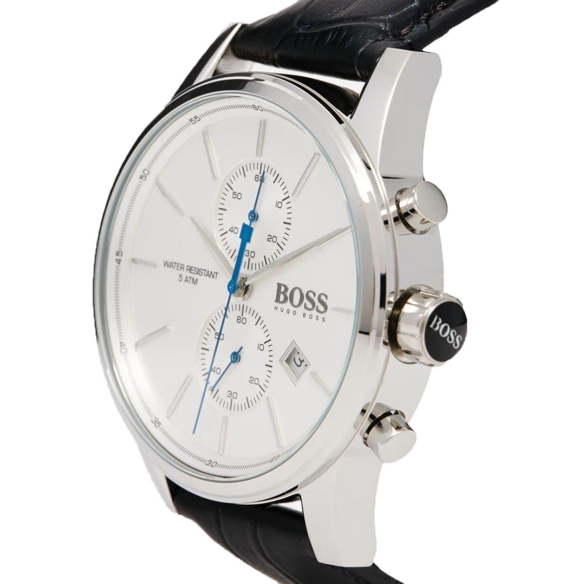  Shop Authentic Hugo Boss Jet Silver Dial Black Leather Strap Watch for Men - 1513282 - Luxxuri