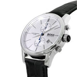  Shop Authentic Hugo Boss Jet Silver Dial Black Leather Strap Watch for Men - 1513282 - Luxxuri