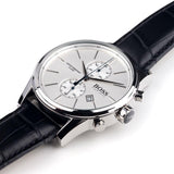  Shop Authentic Hugo Boss Jet Silver Dial Black Leather Strap Watch for Men - 1513282 - Luxxuri