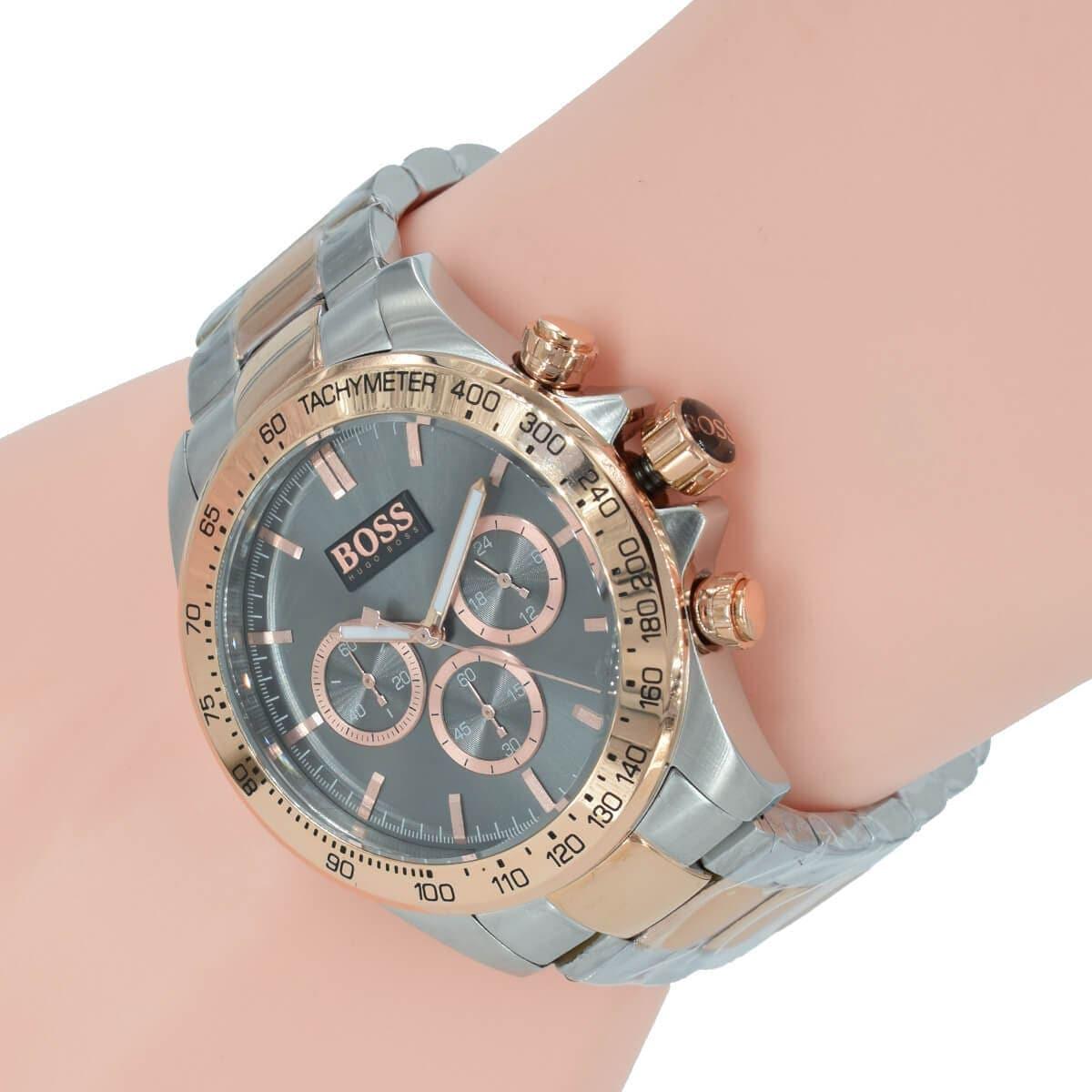  Shop Authentic Hugo Boss Ikon Grey Dial Two Tone Steel Strap Watch for Men - 1513339 - Luxxuri