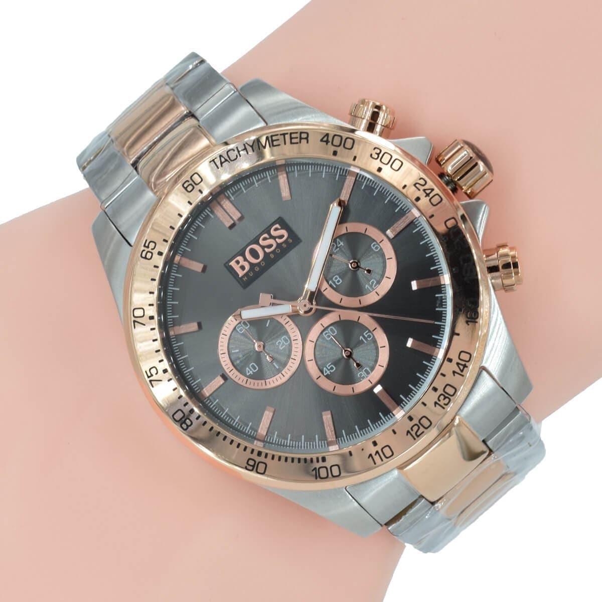  Shop Authentic Hugo Boss Ikon Grey Dial Two Tone Steel Strap Watch for Men - 1513339 - Luxxuri