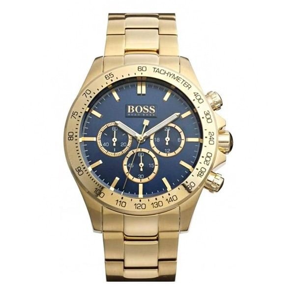  Shop Authentic Hugo Boss Ikon Blue Dial Gold Steel Strap Watch for Men - 1513340 - Luxxuri