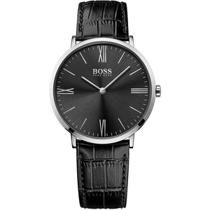  Shop Authentic Hugo Boss Jackson Black Dial Black Leather Strap Watch for Men - 1513369 - Luxxuri