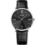  Shop Authentic Hugo Boss Jackson Black Dial Black Leather Strap Watch for Men - 1513369 - Luxxuri