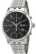  Shop Authentic Hugo Boss Jet Black Dial Silver Steel Strap Watch for Men - 1513383 - Luxxuri