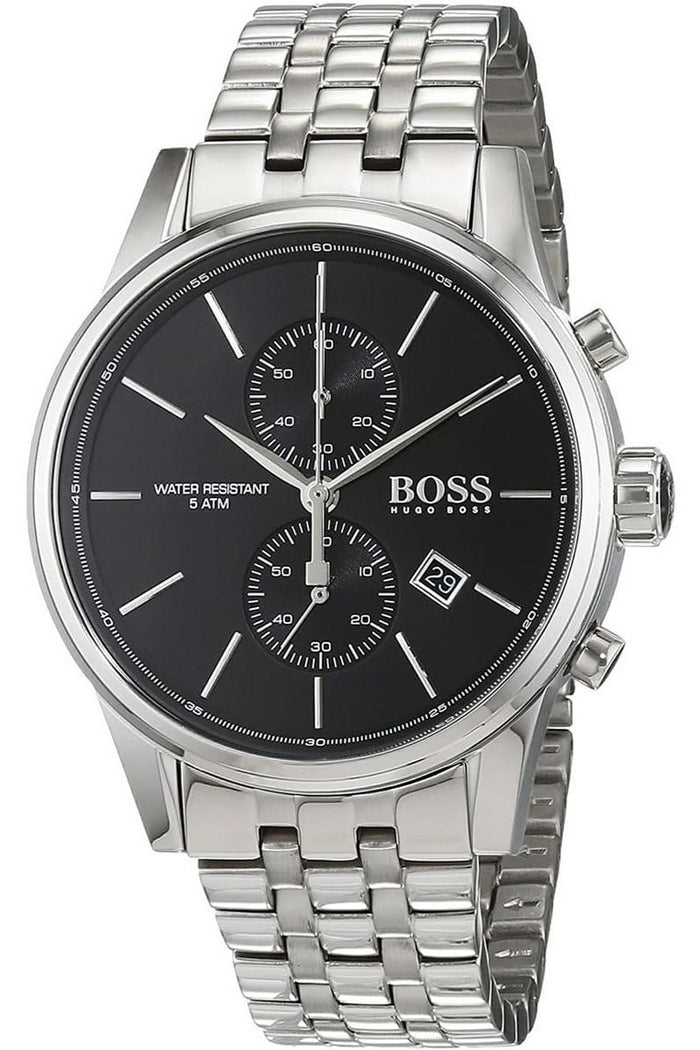  Shop Authentic Hugo Boss Jet Black Dial Silver Steel Strap Watch for Men - 1513383 - Luxxuri