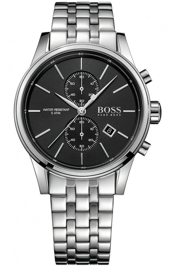  Shop Authentic Hugo Boss Jet Black Dial Silver Steel Strap Watch for Men - 1513383 - Luxxuri