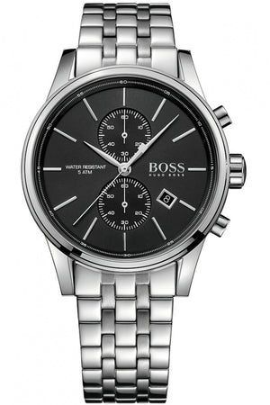  Shop Authentic Hugo Boss Jet Black Dial Silver Steel Strap Watch for Men - 1513383 - Luxxuri
