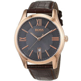  Shop Authentic Hugo Boss Ambassador Grey Dial Brown Leather Strap Watch for Men - 1513387 - Luxxuri