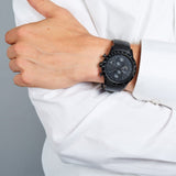  Shop Authentic Hugo Boss Rafale Chronograph Black Dial Black Leather Strap Watch For Men - 1513389 - Luxxuri