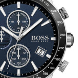  Shop Authentic Hugo Boss Rafale Chronograph Blue Dial Black Leather Strap Watch For Men - 1513391 - Luxxuri