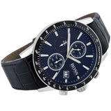  Shop Authentic Hugo Boss Rafale Chronograph Blue Dial Black Leather Strap Watch For Men - 1513391 - Luxxuri
