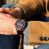  Shop Authentic Hugo Boss Rafale Chronograph Brown Dial Brown Leather Strap Watch For Men - 1513392 - Luxxuri